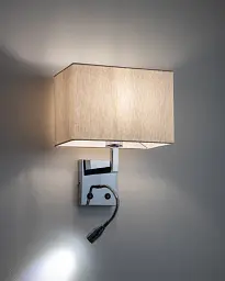 Бра, настінний світильник Nowodvorski 11785 Hotel Mood E27+LED 2x10W+2.2W 4000K IP20 світло-бежевий - мініатюра 2