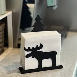 Серветниця металева Nice & Cozy Moose M для серветок 12х12 см чорна - мініатюра 4