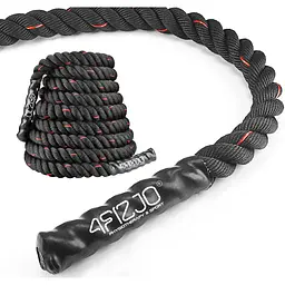 Канат тренувальний 4FIZJO Battle Rope 9 м для кросфіту Black (P-5907739312242) - мініатюра 2