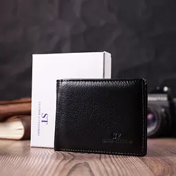 Зручне чоловіче портмоне з натуральної шкіри ST Leather 22482 чорний - мініатюра 10