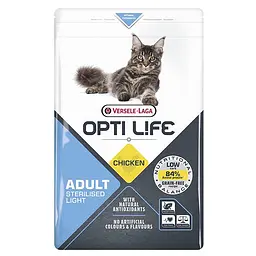 Сухий суперпреміум корм Opti Life Sterilised Light Опті Лайф беззерновий для стерилізованих котів, Курка 2.5 кг (413159)