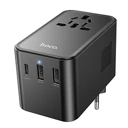 Мережевий зарядний пристрій Hoco AC18 2 USB/ Type-C PD 35W чорний - мініатюра 3