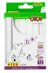 Крейда біла квадратна KIDS Line, 12 шт., картонна коробка