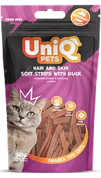 Ласощі для шкіри та шерсті котів Uniq PETS CAT SNACKS MIMI м'які смужки з качкою, 50 г - мініатюра 3