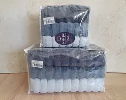 Набір турецьких махрових рушників Cestepe MicroCotton Premium 3 штуки 50x90 + 3 штуки 70х140 Ezgi 7 щільність 600 г/м2