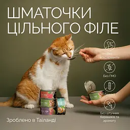 Вологий корм філе курки з креветками в желе для дорослих котів, 70 г - мініатюра 4