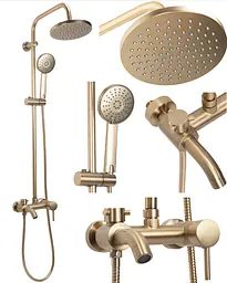 Душова система Rea Luis Brushed Gold з виливом REA-P7051, Золотий - мініатюра 7