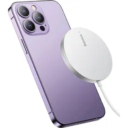 Зарядний пристрій Baseus Simple Mini3 Magnetic Wireless Charger 15W silver (CCJJ040012) - мініатюра 5