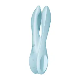 Кліторальний вібратор Satisfyer Threesome 1 Light Blue з трьома гнучкими пальчиками - мініатюра 2