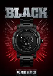 Оригінальний годинник Skmei Skull 9178 Black - мініатюра 4