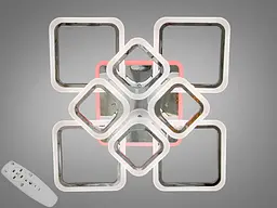 Сучасна LED люстра з підсвічуванням, димером, 115W, хром