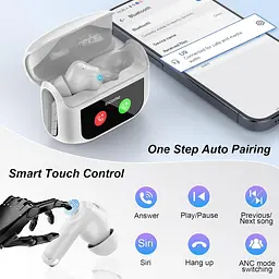 Бездротові навушники, Bluetooth 5.4 Навушники Багатофункціональний сенсорний екран із 5 режимами еквалайзера, 48H - мініатюра 6