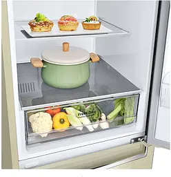 Холодильник LG GA-B509SEKM 203х68х60см 2 дв холодильне відділення 277 л морозильне відділення 107 л A++ NF Інв Диспл. зовнішні Бежевий (GA-B509SEKM) - мініатюра 9