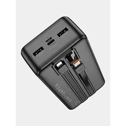 Повербанк чорний батарея 30000mAh зовнішній акумулятор Power bank HOCO J118B Speed ​​energy - мініатюра 3