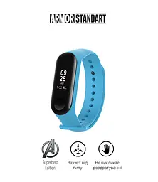 Ремінець ArmorStandart Superhero Edition для Xiaomi Mi Band 4/3 Captain Marvel Blue (ARM55072) - мініатюра 2