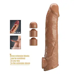 Насадка на пеніс Pretty Love Extension Penis Sleeve, 26 см (коричневий) - мініатюра 2