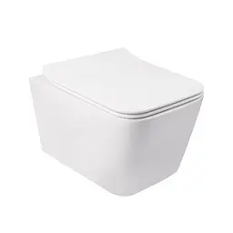 Унітаз підвісний Qtap Crow безобідковий з сидінням Slim Soft Close QT05335170W, Білий