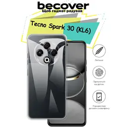 Чохол до мобільного телефона BeCover Tecno Spark 30 (KL6) Transparancy (713136) - мініатюра 5