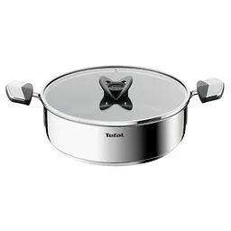 Tefal Сотейник Tefal Excellence+, з кришкою, 26см, нержавіюча сталь, скло, бакеліт, чорний