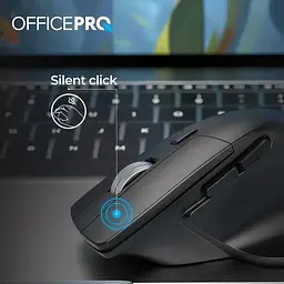 Миша OfficePro Silent Click Ergonomic Wireless Black (M395B) - мініатюра 6