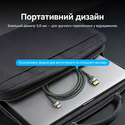 Відеокабель Vention AGJGF Mini HDMI - HDMI 2.1 8K 60 Гц 1 м зелений (AGJGF) - мініатюра 11