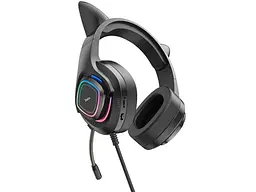 Навушники з мікрофоном Hoco W107 Cute Cat Ears Elf (W107B) (6931474791269) - мініатюра 2