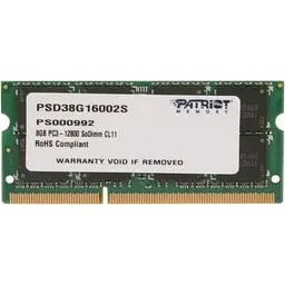 Модуль пам'яті Patriot Signature Line SO-DIMM DDR3 8GB 1600MHz (PSD38G16002S)