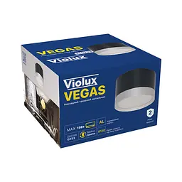 Cвітильник точковий накладний VEGAS GX53 IP20 круг чорний+матовий срібний Violux ( 340203 ) - мініатюра 2
