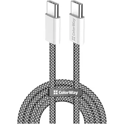 Кабель Type-C - Type-C, 1 м, чорний, ColorWay, 240 Вт, 5A, PVC / Aluminum Alloy (CW-CBPDCC069-BK)