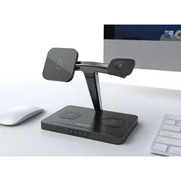Зарядний пристрій Canyon wireless charger WS-404 15W 4in1 Black (CNS-WCS404) - мініатюра 4