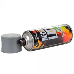 Акрилова високотемпературна фарба Nowax 650° Спрей 450 мл Сіра (silver grey/ral9022) NX48038 - мініатюра 4