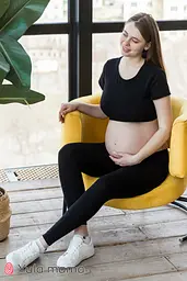 Трикотажні лосини для вагітних під животик Kaily new XS Юла Мама Чорний 12.39.011 - мініатюра 2