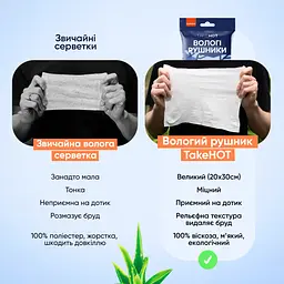 Вологі рушники ТakeHot Екстра 20х30см 8 штук - мініатюра 3