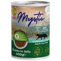Вологий корм для котів Mystic шматочки форелі в желе 400 г