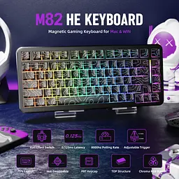Ігрова магнітна клавіатура MAMBASNAKE M82 HE / Hall Effect / Magnetic Switch / 75% / Rapid Trigger / Black - мініатюра 3