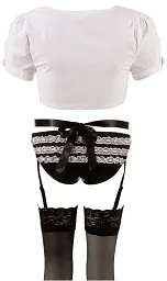 Сексуальний костюм Cottelli Collection Maid Set L чорний з білим - мініатюра 4