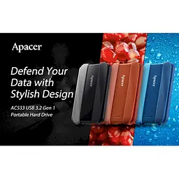Зовнішній жорсткий диск Apacer AC533 USB 3.2 Gen.1 1 TB (AP1TBAC533R-1) червоний - мініатюра 6