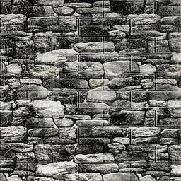 Декоративна 3D панель Sticker Wall самоклейка 700x770x5мм Чорний камінь Катеринославський 040 SW-00000483