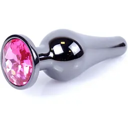Анальна пробка Boss Of Toys Boss Series - Jewellery Dark Silver Butt Plug Pink, BS6400053, Срібний / Яскраво-рожевий