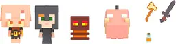 Набір фігурок Майнкрафт Вогненна битва в Нижньому світі Mattel Minecraft Mob Head Minis Nether Fire Battle 4 фігурки 5 см і аксесуари (SKU-238) - мініатюра 3