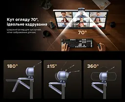 Вебкамера UGREEN CM831 USB-A 4K 30 кадрів/с і 1080p 60 кадрів/с для 4K (65381) - мініатюра 4