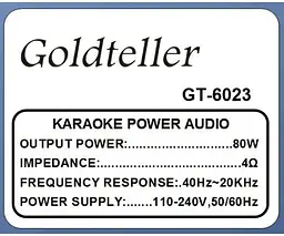Акустична система XPRO Goldteller GT-6023 з підсилювачем (MER-14792_5985) - мініатюра 3