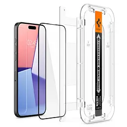 Захисне скло Spigen Glass tR EZ Fit HD FC Black для iPhone 15 Pro (AGL06899) - мініатюра 2