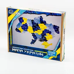 Дерев'яний пазл Мапа України Арт-60906 синьо-жовтий 60х90 см