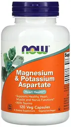 Магній та калій аспартат Now Foods Magnesium & Potassium Aspartate 120 вег капс