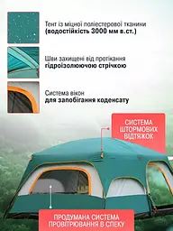 Великий двокімнатний кемпінговий намет - мініатюра 3
