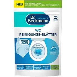 Засіб для чищення унітазу Dr. Beckmann Magic Leaves Розчинні серветки Океанський бриз 20 шт. (4008455097114)