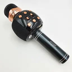 Бездротовий караоке мікрофон з динаміком 5 тембрів голосу USB AUX FM Wster WS-2911 чорний