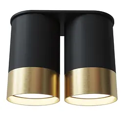 Точковий спот BP Black/White Gold двійний NEW, PikArt арт. 28003 Золотий/чорний