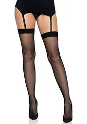 Панчохи-сітка зі швом ззаду Leg Avenue Butterfly back seam this highs One size Black - мініатюра 1